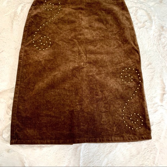 Hot Sauce Studded Corduroy Pencil Skirt Size Small - Picture 5 of 11
